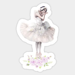 white swan Ballerina Sticker